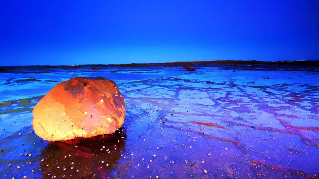 big stone in beach