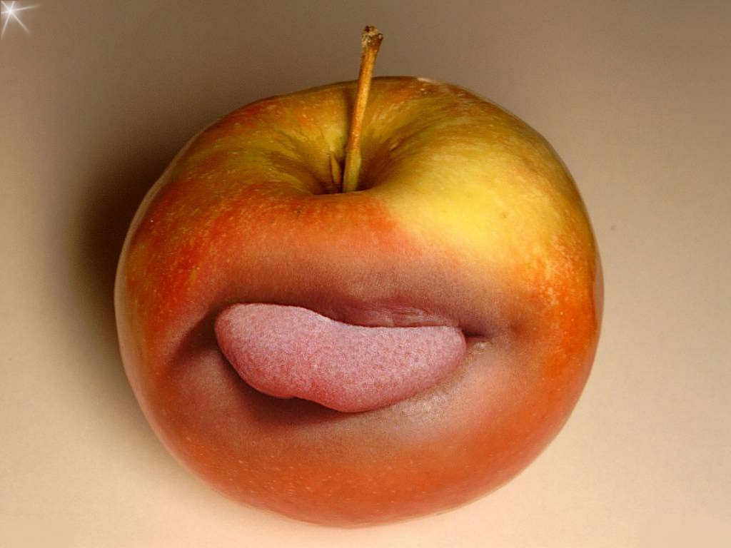 cute Funny Apples Tongue