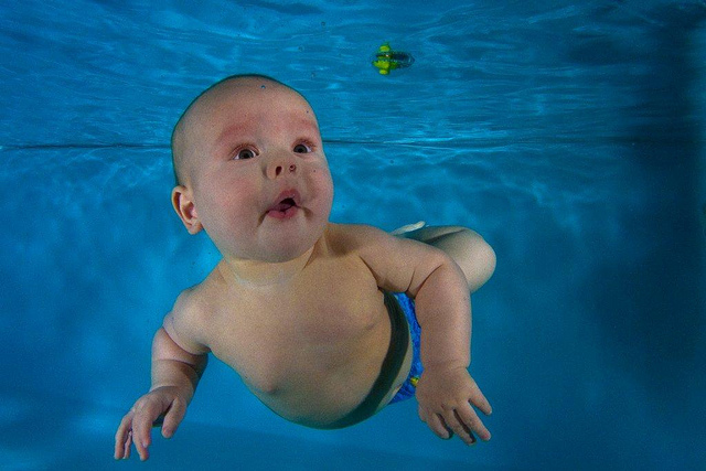 under water baby