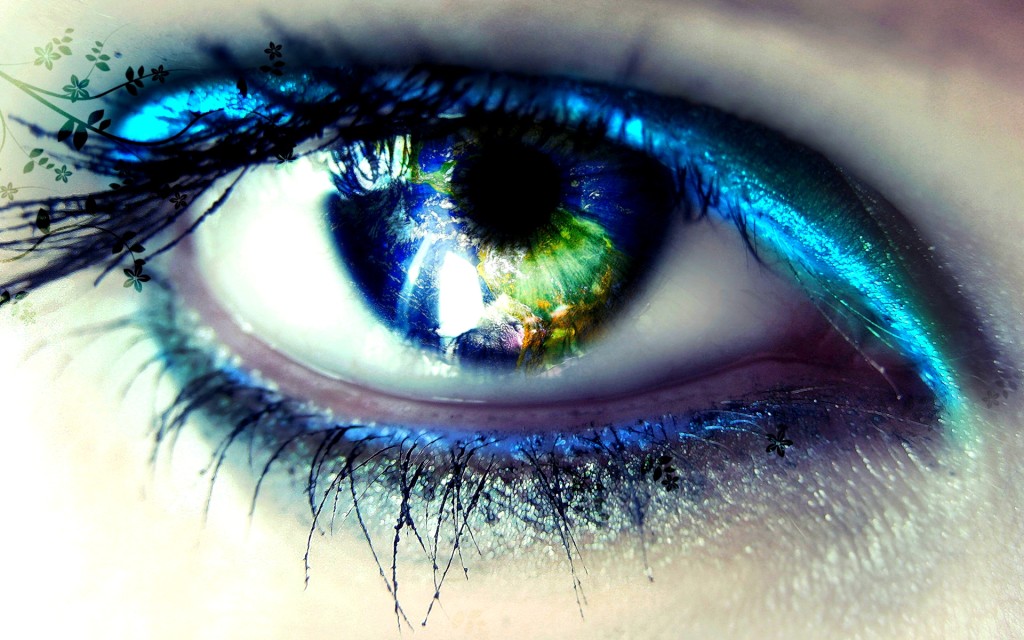 blue and green shade eye